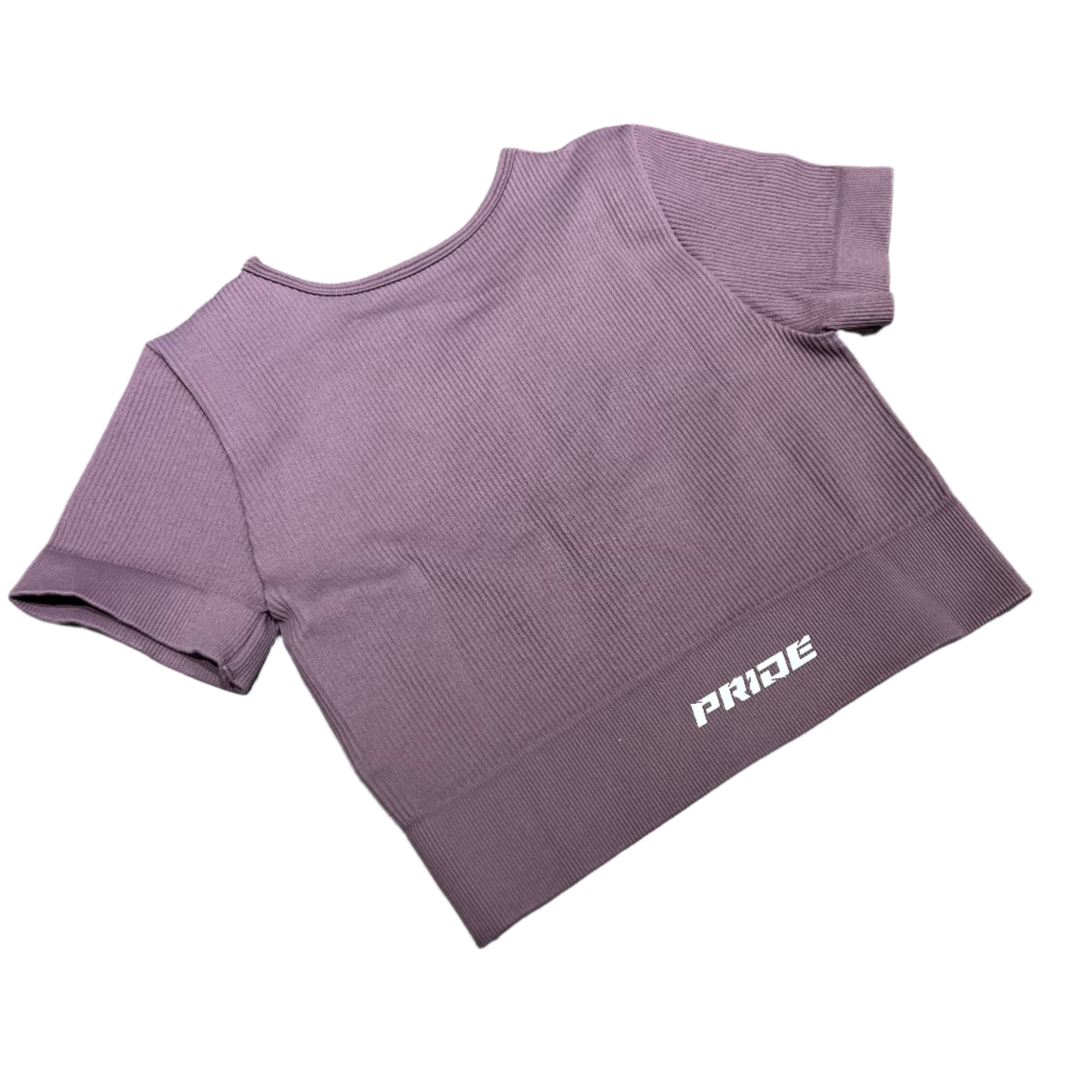 Crop manga corta deportivo Zipper para mujer Pride Activewear - Lila