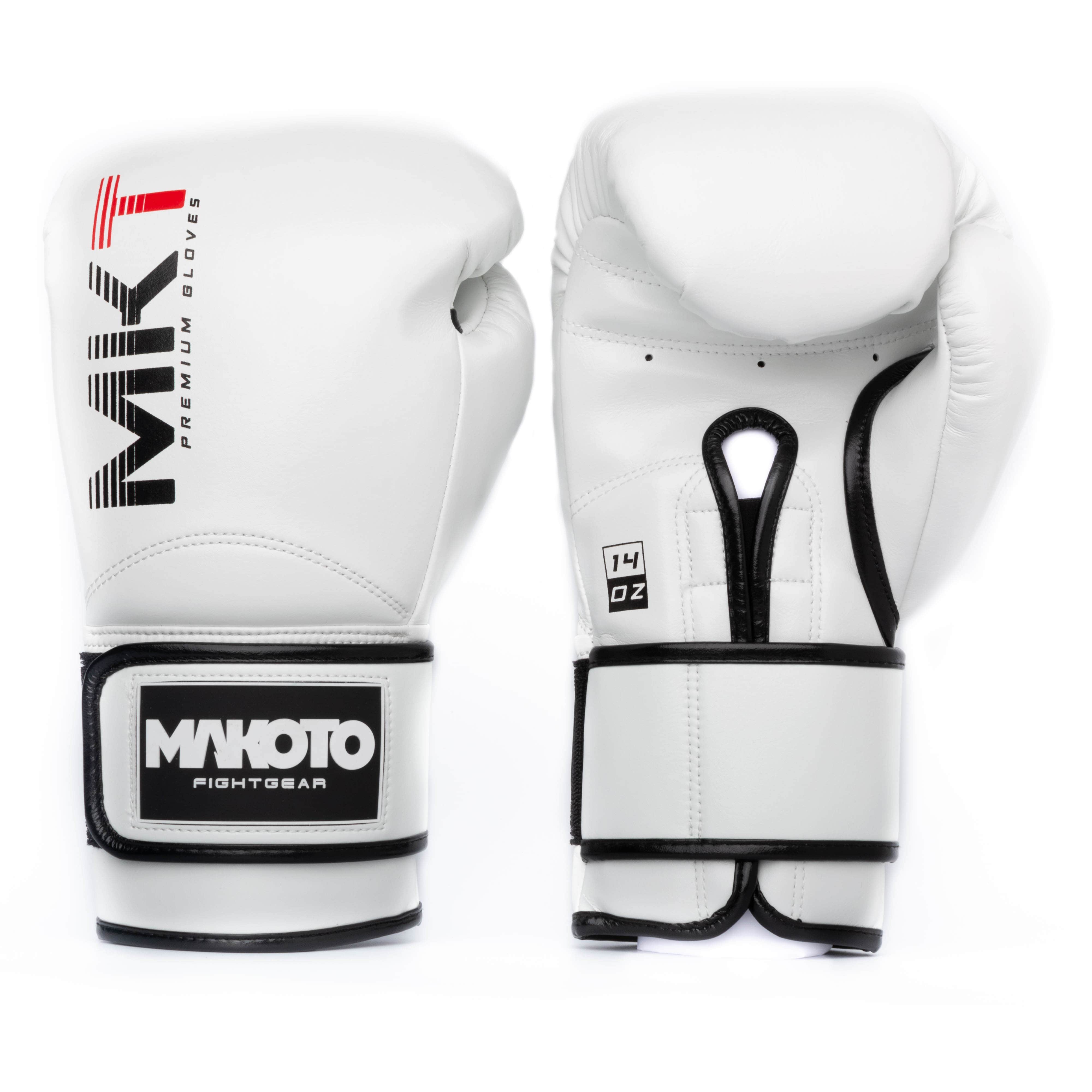 Guantes de Boxeo Makoto Pro Blanco - 100% Microfibra Premium