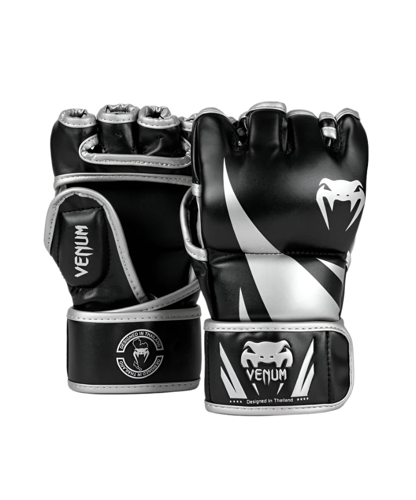 Guantes de MMA Venum Challenger 2.0 - Negro/Plateado - 100% Poliuretano