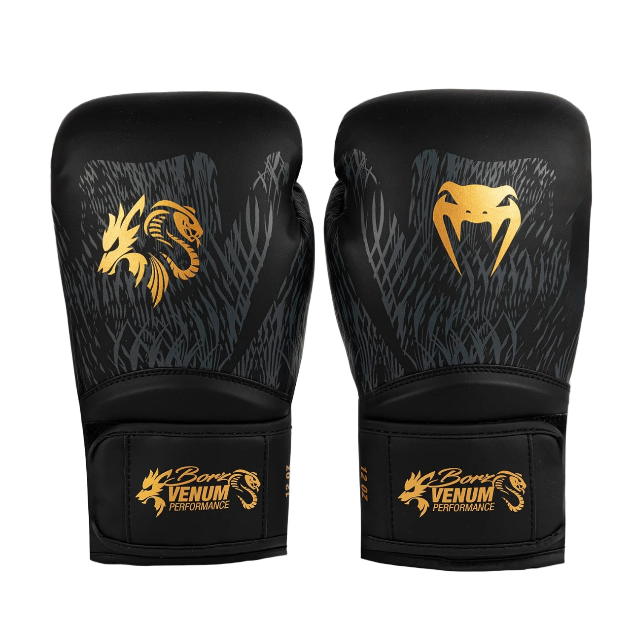 Guantes de Boxeo Venum x Chimaev Wild Borz Negro/Dorado - 100% Poliuretano