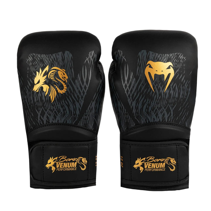 Guantes de Boxeo Venum x Chimaev Wild Borz Negro/Dorado - 100% Poliuretano