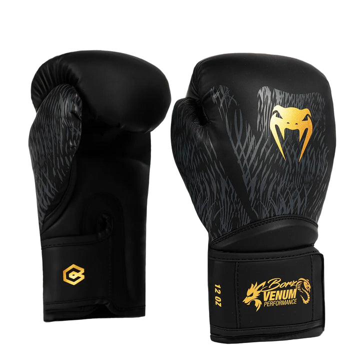 Guantes de Boxeo Venum x Chimaev Wild Borz Negro/Dorado - 100% Poliuretano
