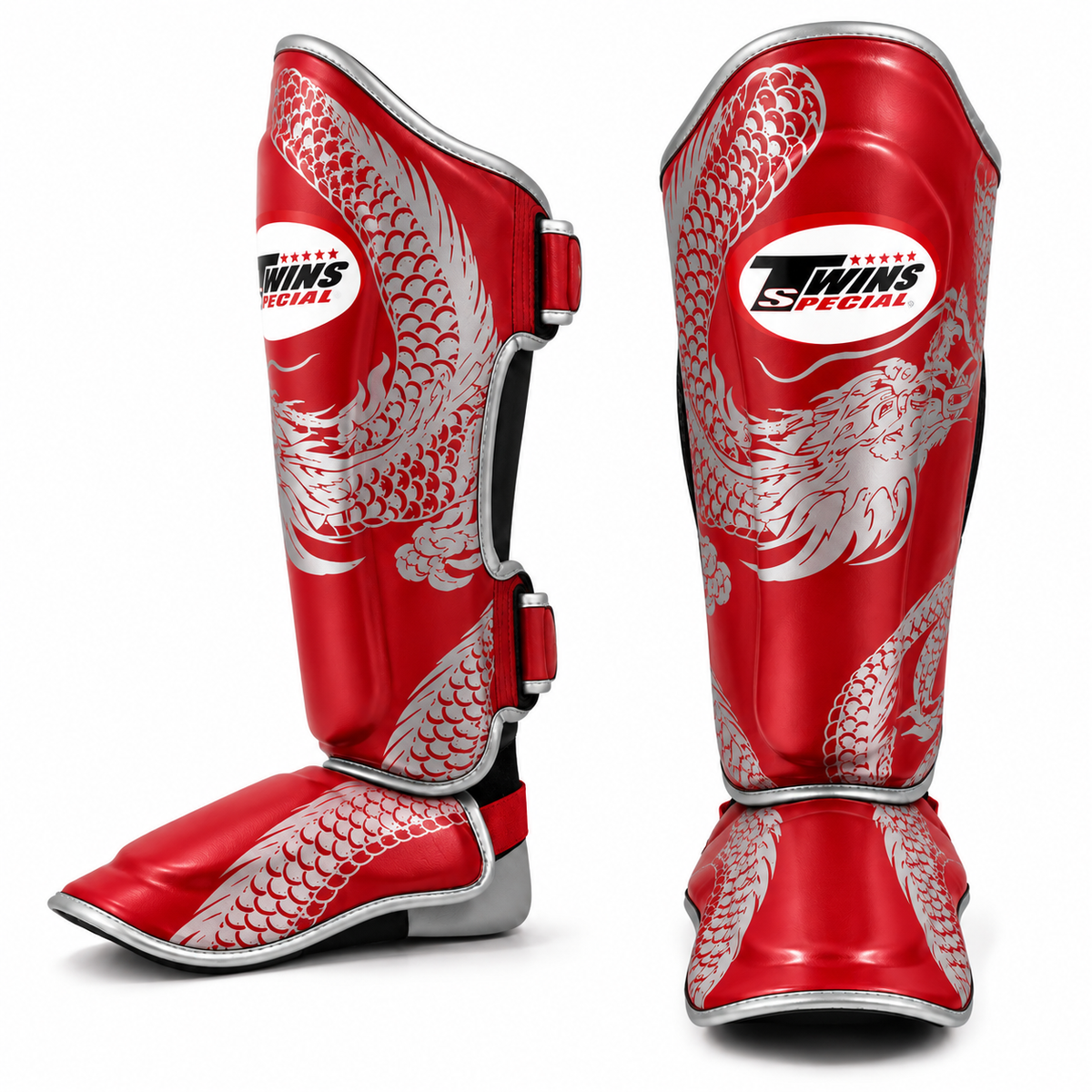 Canilleras de Muay Thai Twins Special Dragon 49 FSGL10-49 - 100% Cuero