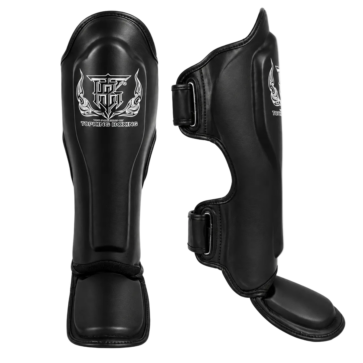 Canilleras de Muay Thai Top King Pro  - 100% Cuero Genuino