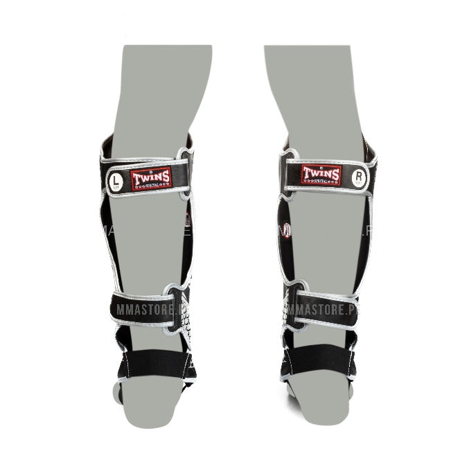 Canilleras de Muay Thai Twins Special Dragon 49 FSGL10-49 - 100% Cuero