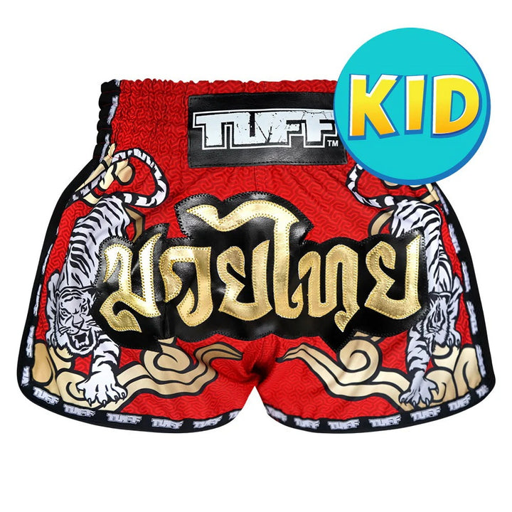 Shorts de Muay Thai Tuff Retro Niños Double Tiger