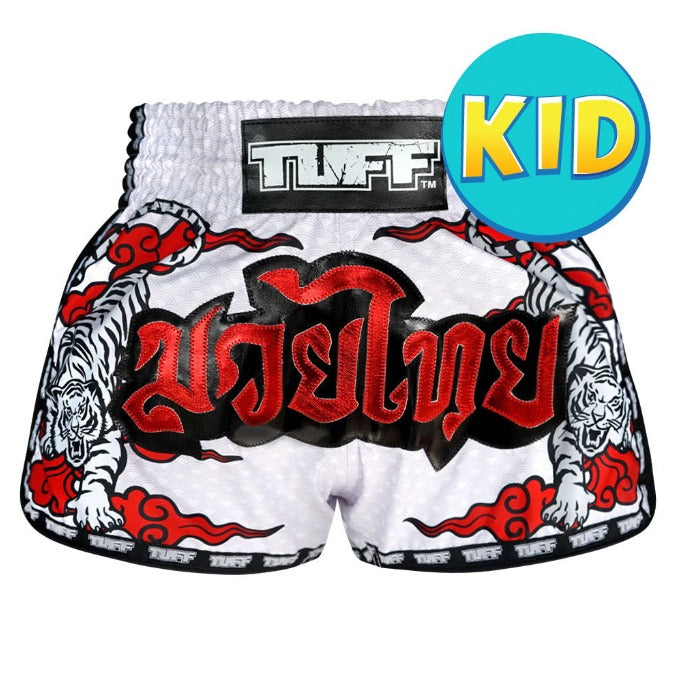 Shorts de Muay Thai Tuff Retro Niños Double Tiger