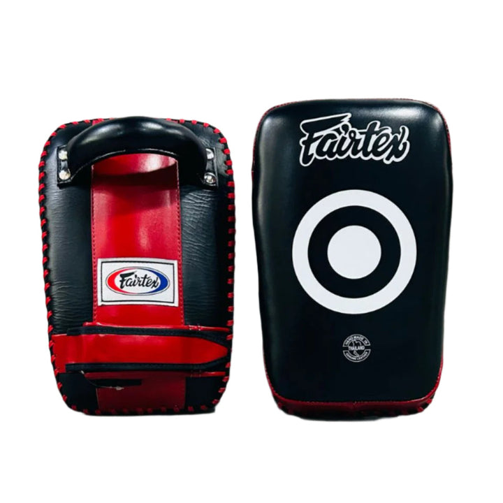 Kicking Pads de Muay Thai Fairtex KPLC1 Negro/Rojo - 100% Cuero