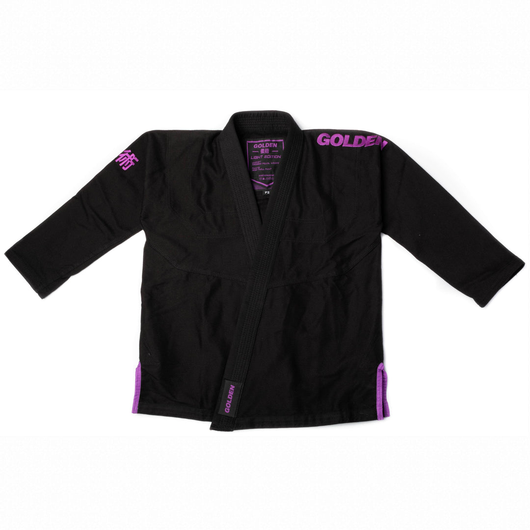 Kimono de Jiujitsu Golden Light Negro/Morado - 100% Algodón