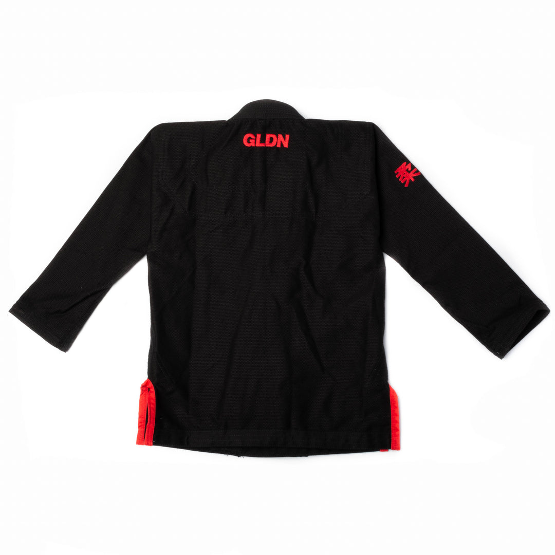 Kimono de Jiujitsu Golden Kids Light Negro/Rojo- 100% Algodón