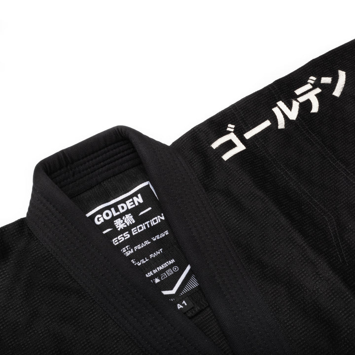 Kimono de Jiujitsu Golden Chess Negro - 100% Algodón