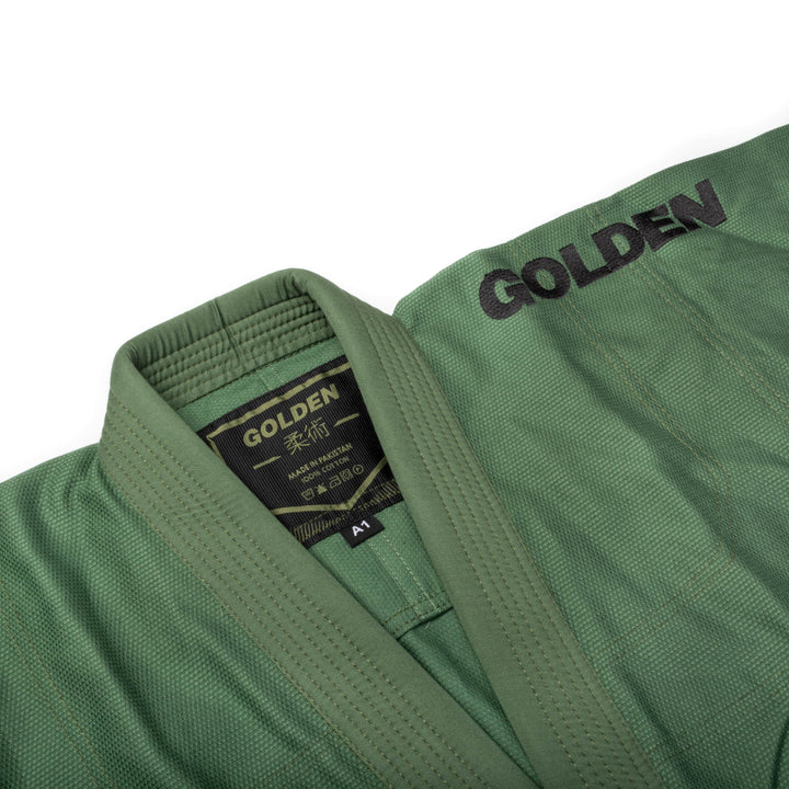 Kimono de Jiujitsu Golden Light Army Verde - 100% Algodón