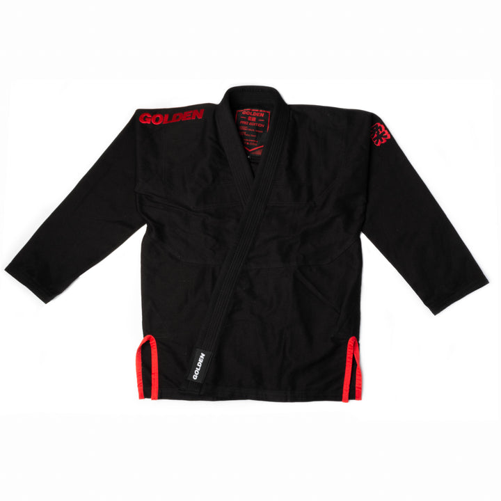 Kimono de Jiujitsu Golden Pro Negro/Rojo- 100% Algodón