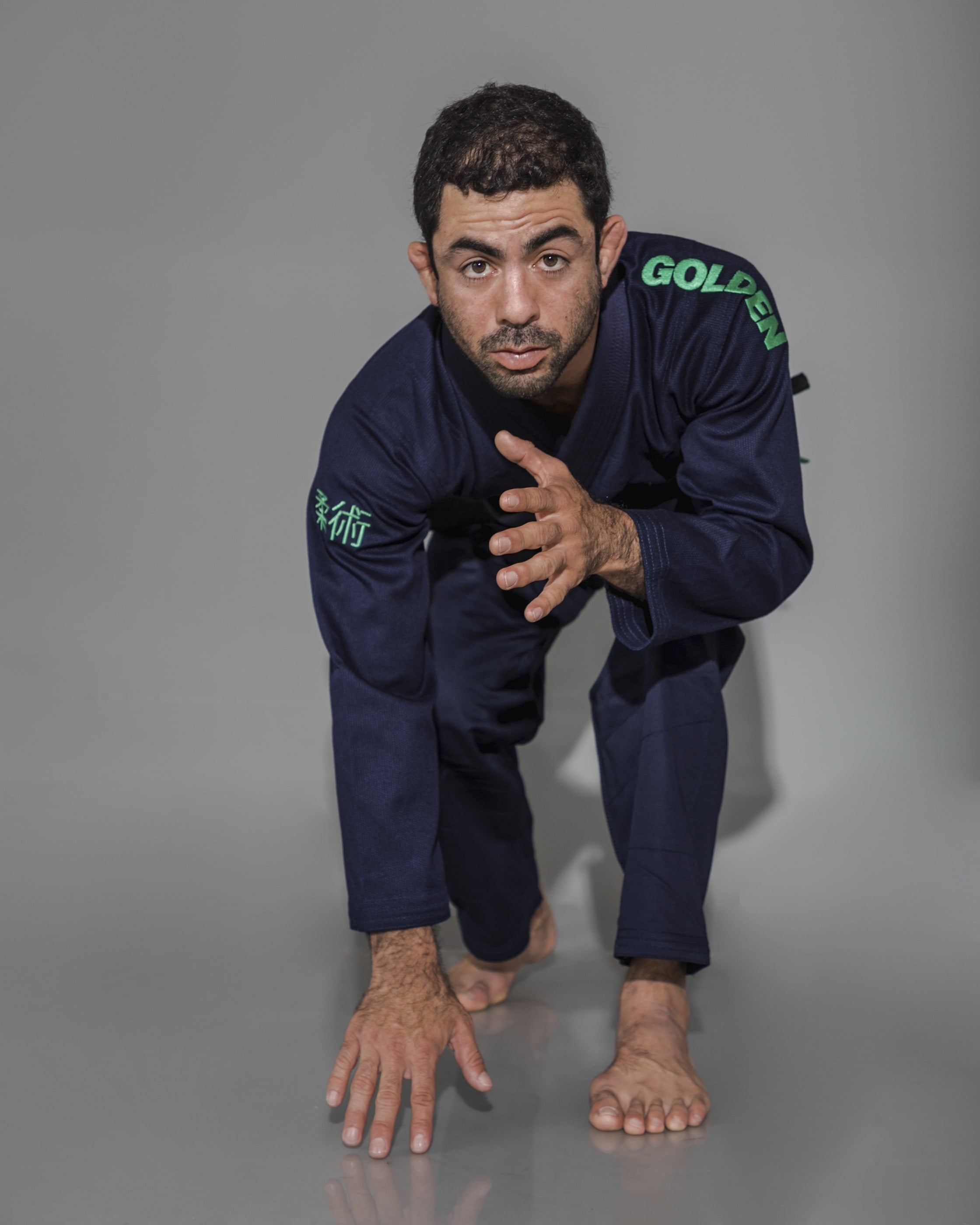 Kimono de Jiujitsu Golden Light Azul/Verde- 100% Algodón