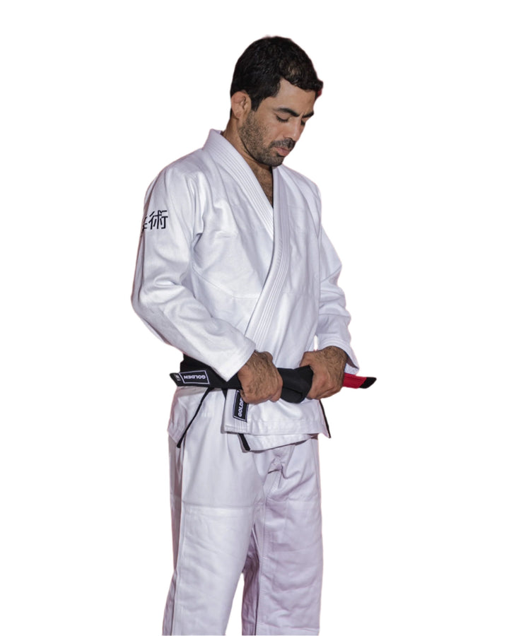 Kimono de Jiujitsu Golden Kids Light Blanco/Negro- 100% Algodón