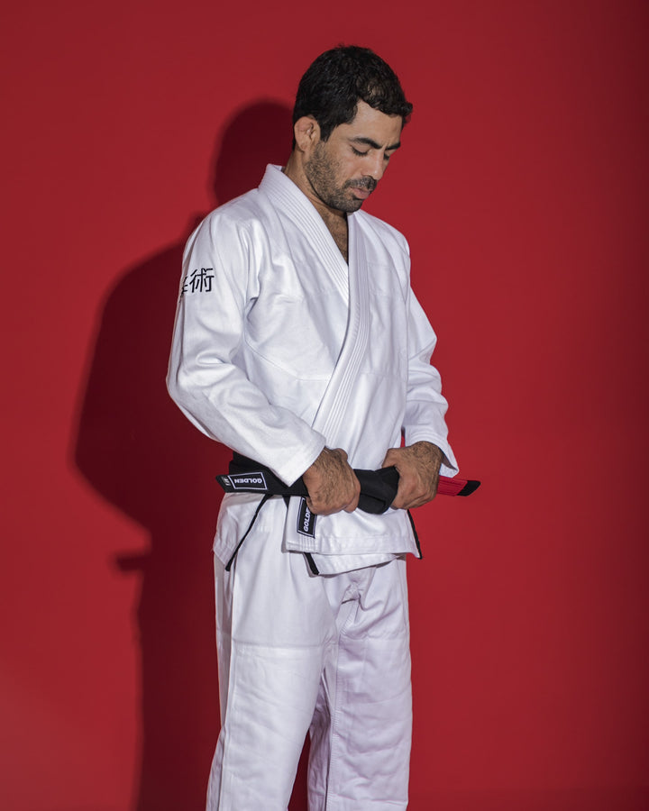 Kimono de Jiujitsu Golden Kids Light Blanco/Negro - 100% Algodón