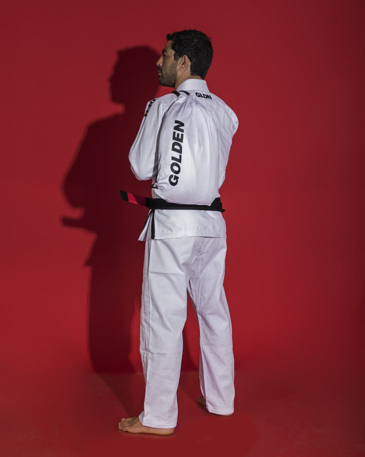 Kimono de Jiujitsu Golden Kids Light Blanco/Negro - 100% Algodón