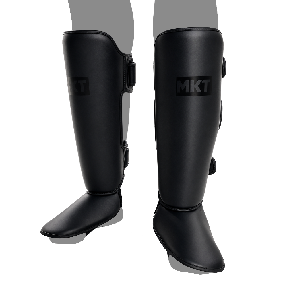 Canilleras de Muay Thai Makoto T1 Negro - 100% Poliuretano