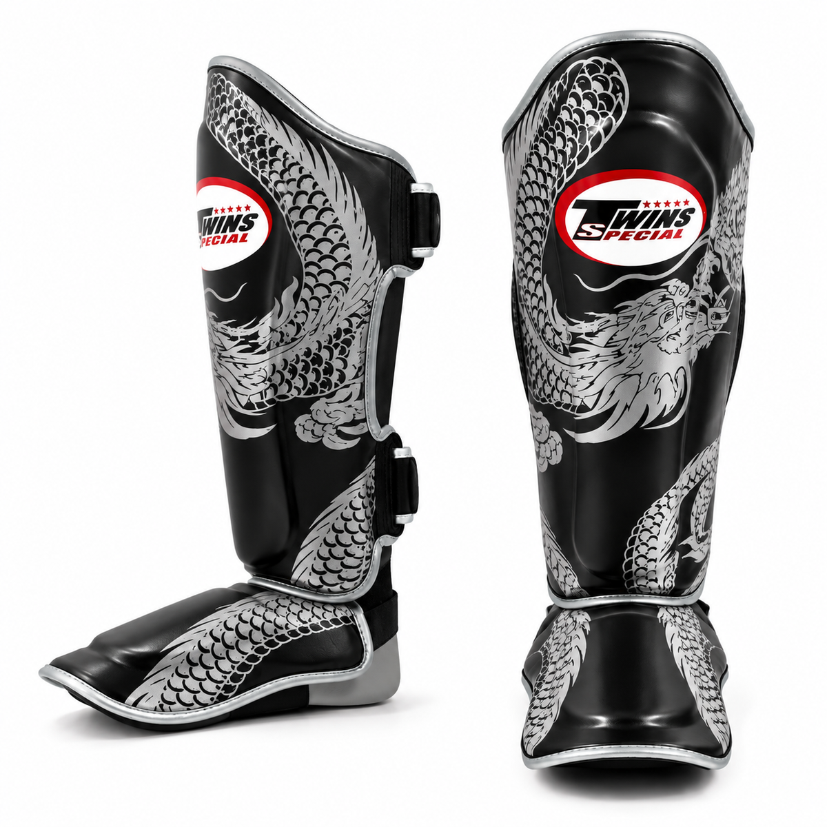 Canilleras de Muay Thai Twins Special Dragon 49 FSGL10-49 - 100% Cuero