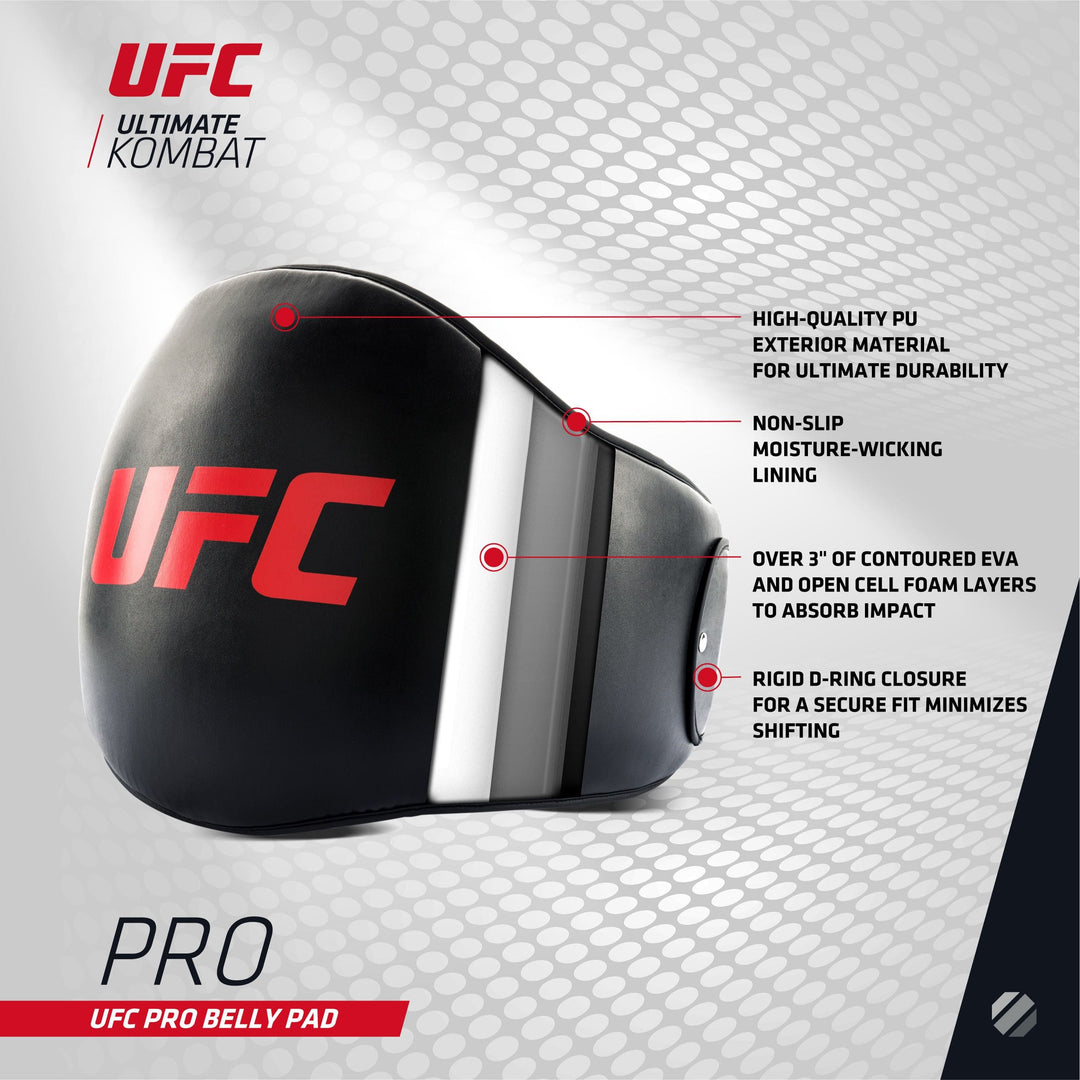 Cinturon Belly Pad de Boxeo y Muay Thai UFC - Negro - 100% Poliuretano