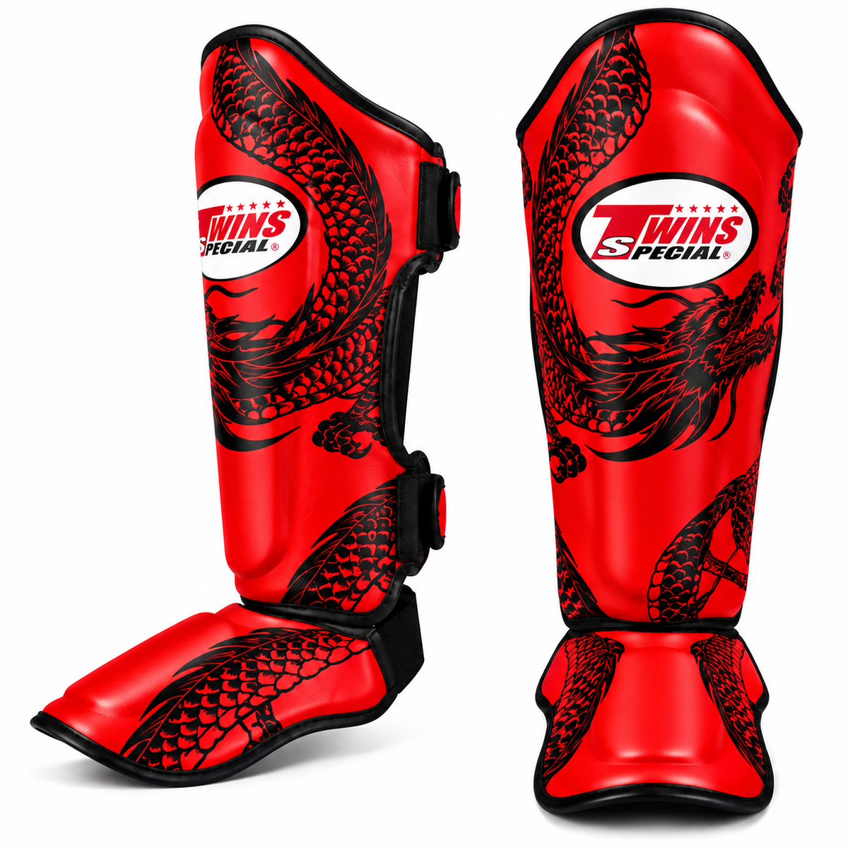 Canilleras de Muay Thai Twins Special Dragon 49 FSGL10-49 - 100% Cuero