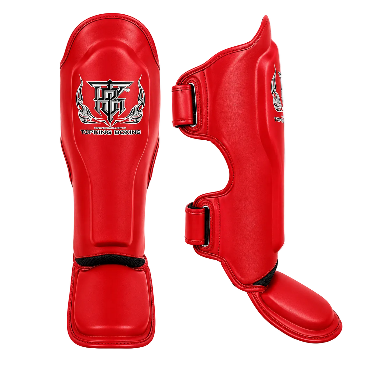 Canilleras de Muay Thai Top King Pro  - 100% Cuero Genuino