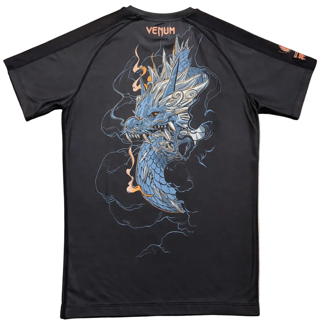 Rashguard Venum Manga Corta Thunder Dragon para MMA, Muay thai, Jiujitsu