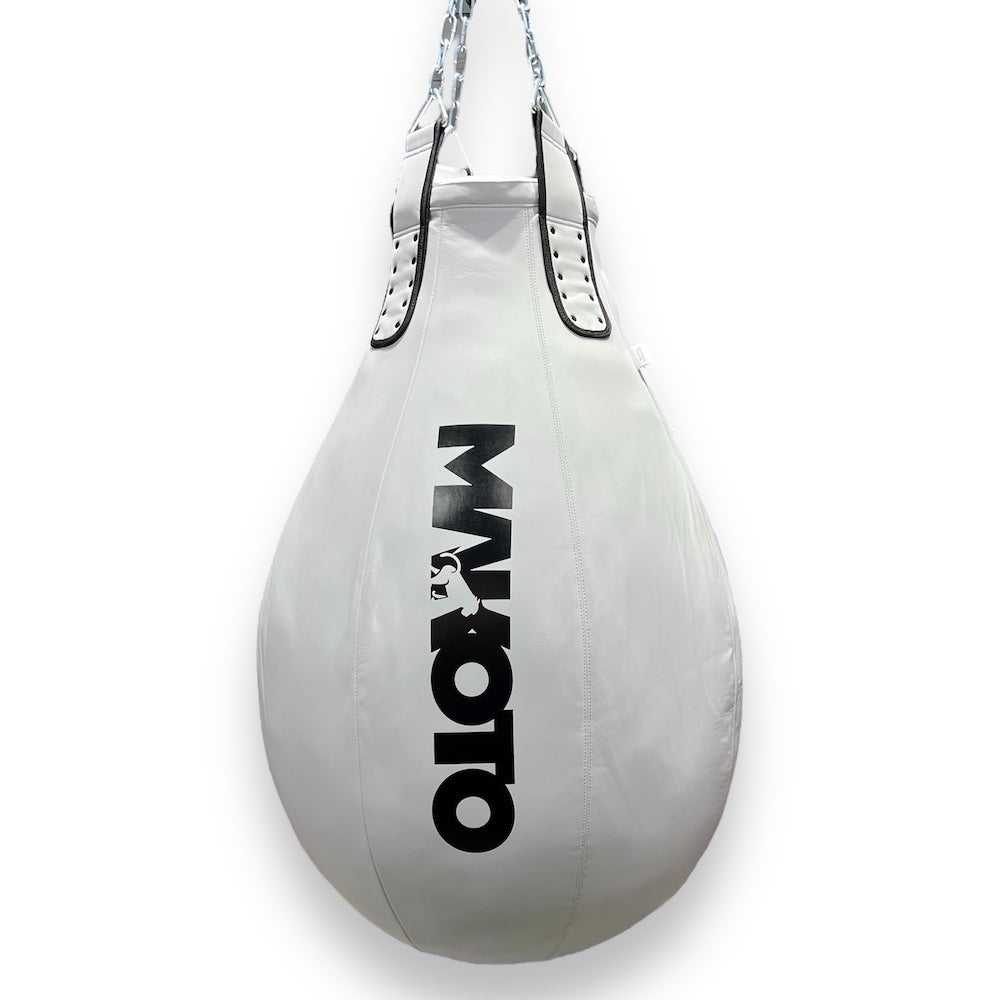 Saco Makoto Pera Pro Blanco  Muay Thai - Boxeo  -  100% Poliuretano Premium- Con Relleno