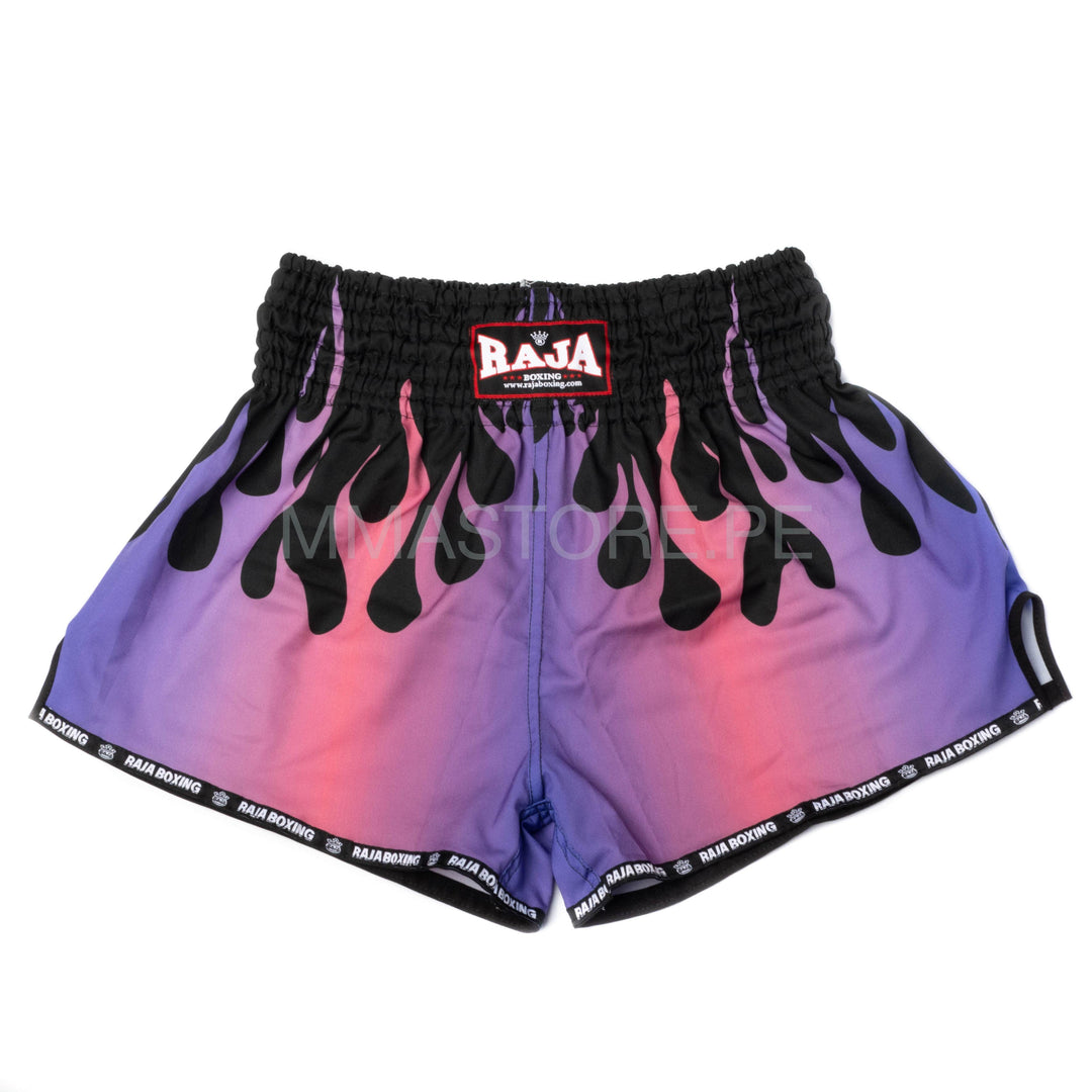 Shorts de Muay Thai Raja Fire Flame Lila