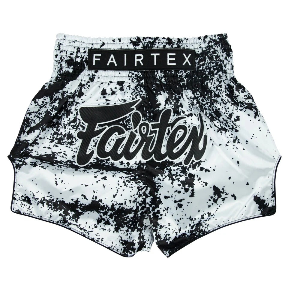 Shorts de Muay Thai Fairtex BS1948 Grunge White - 100% Poliester
