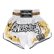 Shorts Top King de Muay Thai TKTBS-051 Blanco