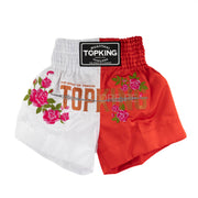 Shorts de Muay Thai Top King TKTBS-203 Blanco/Rojo