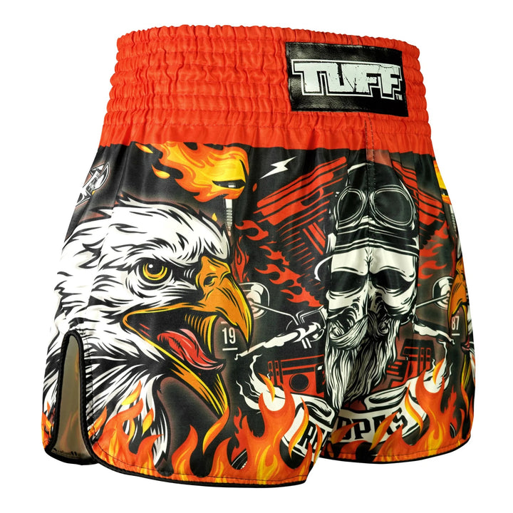 Shorts de Muay Thai Tuff High Cut Retro GrayBeard and The Eagle