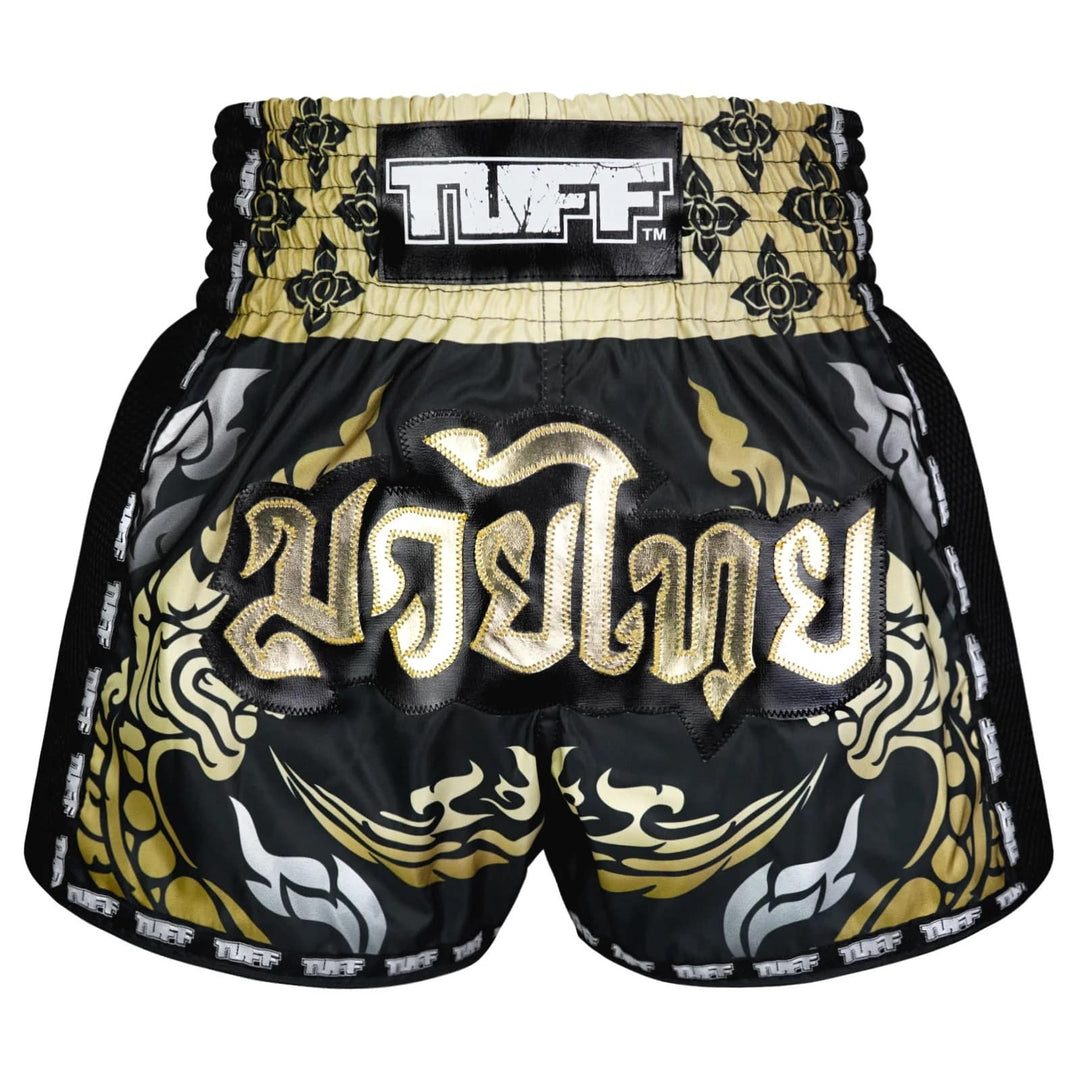 Shorts de Muay Thai Tuff Retro "The King Of Naga" Negro