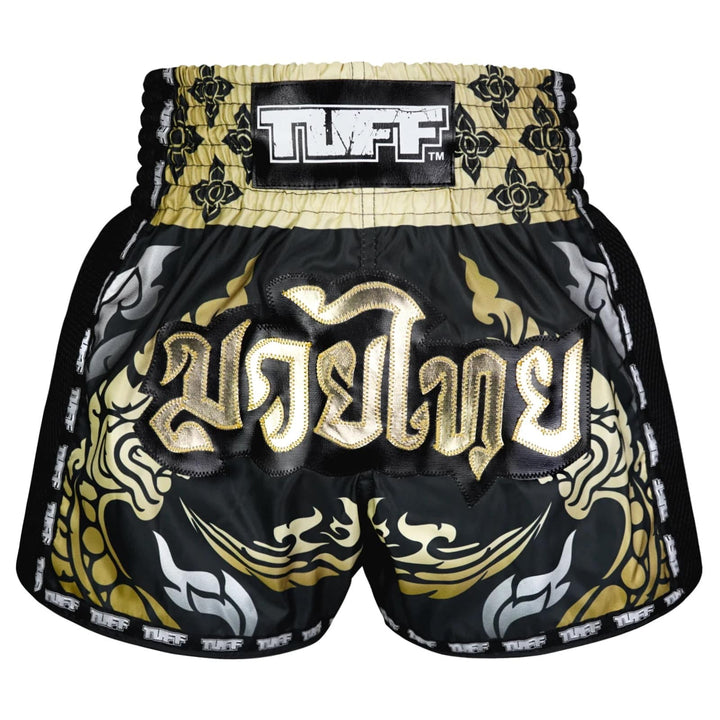 Shorts de Muay Thai Tuff Retro "The King Of Naga" Negro