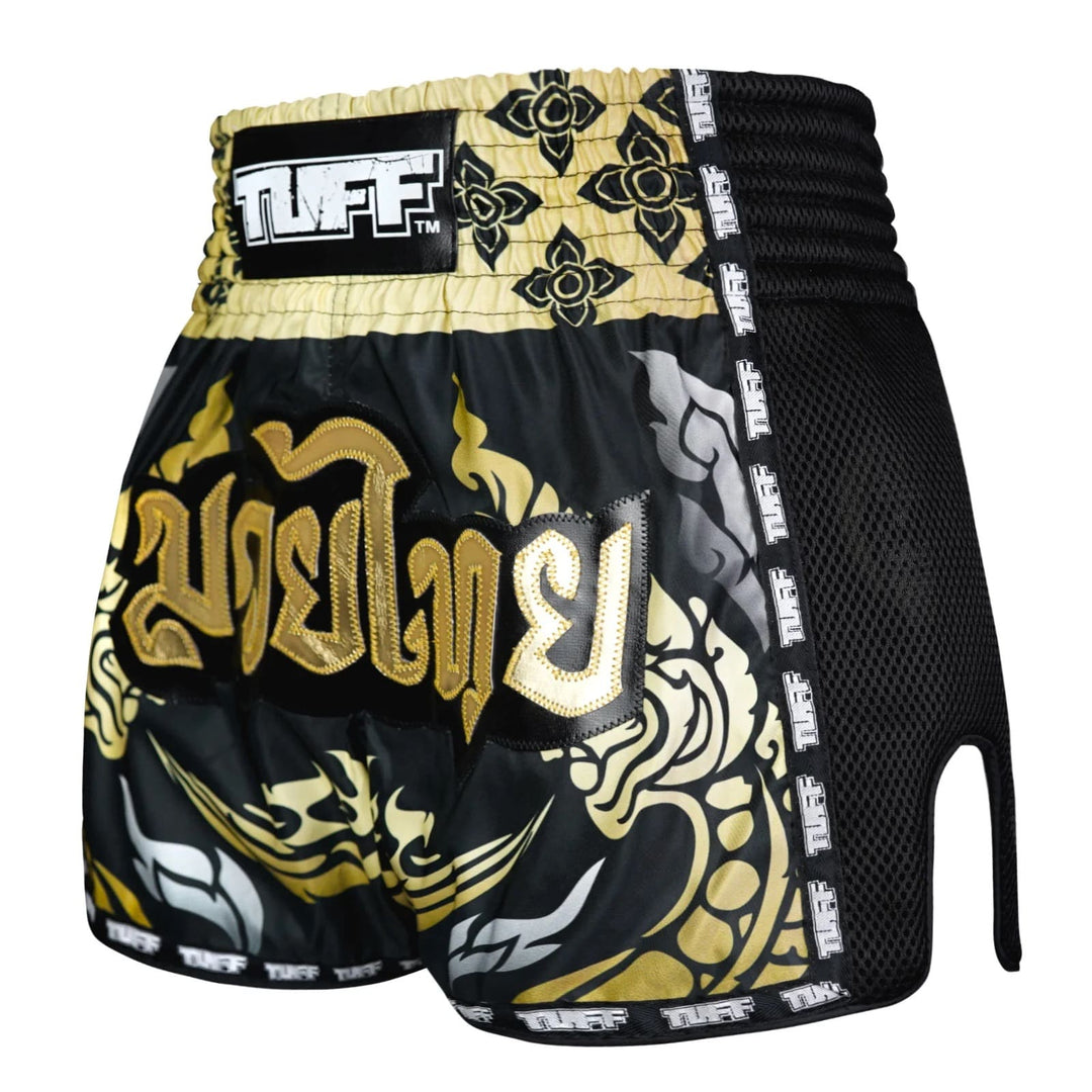 Shorts de Muay Thai Tuff Retro "The King Of Naga" Negro