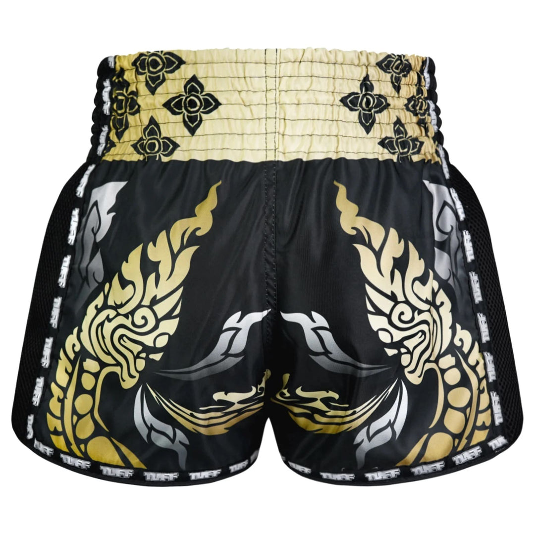 Shorts de Muay Thai Tuff Retro "The King Of Naga" Negro