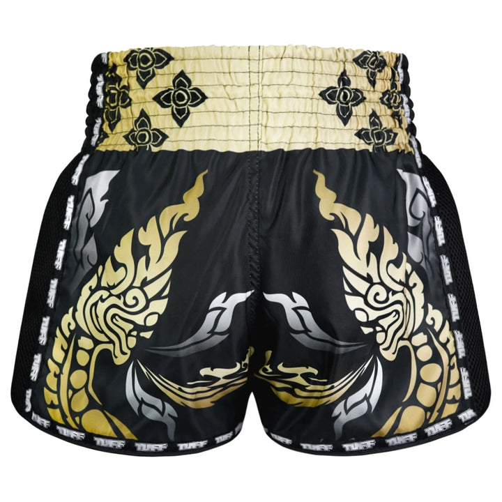 Shorts de Muay Thai Tuff Retro "The King Of Naga" Negro