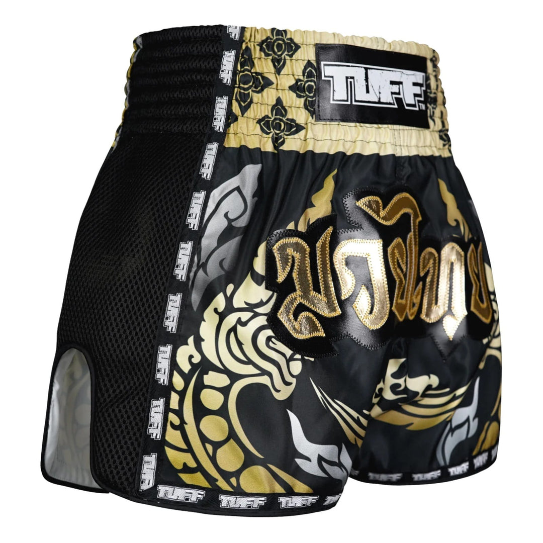 Shorts de Muay Thai Tuff Retro "The King Of Naga" Negro