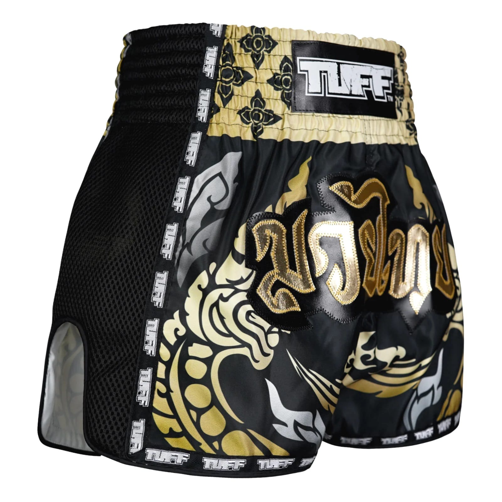 Shorts de Muay Thai Tuff Retro "The King Of Naga" Negro