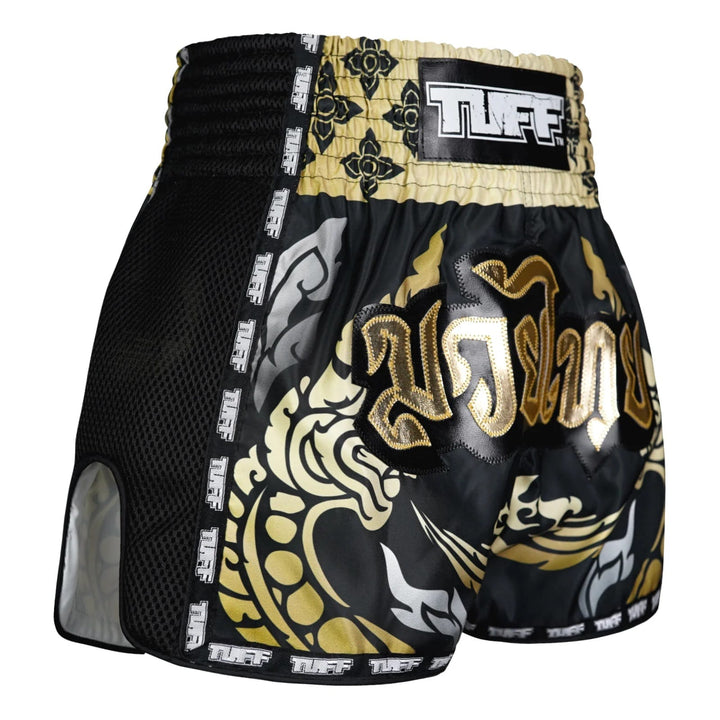 Shorts de Muay Thai Tuff Retro "The King Of Naga" Negro