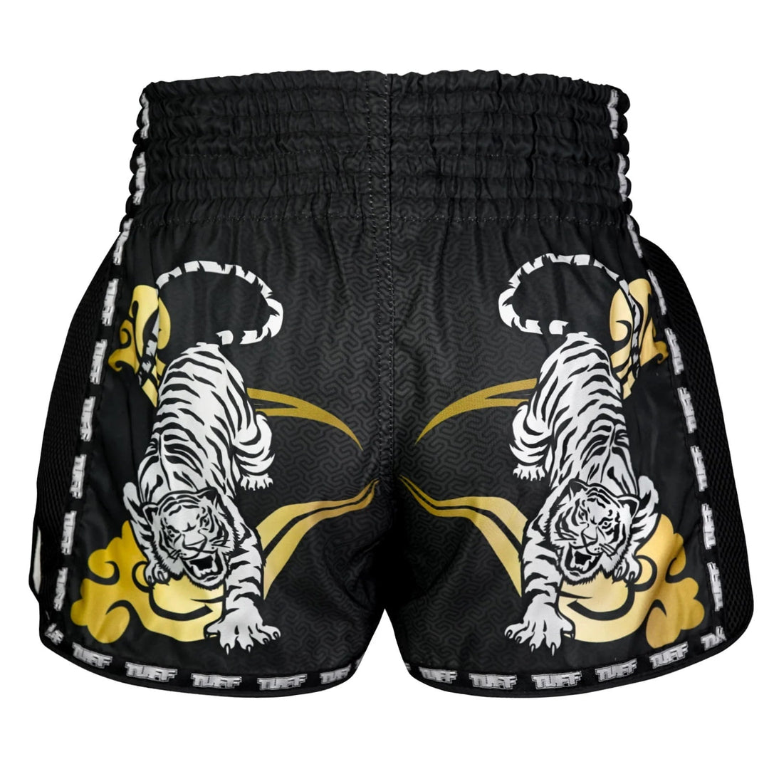 Shorts de Muay Thai Tuff New Retro "Twin Tiger" Negro