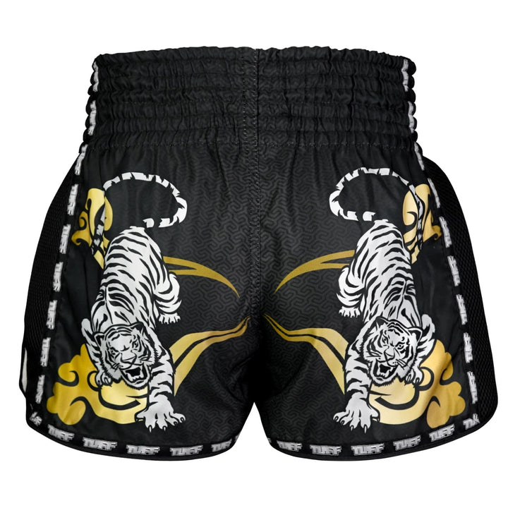 Shorts de Muay Thai Tuff New Retro "Twin Tiger" Negro