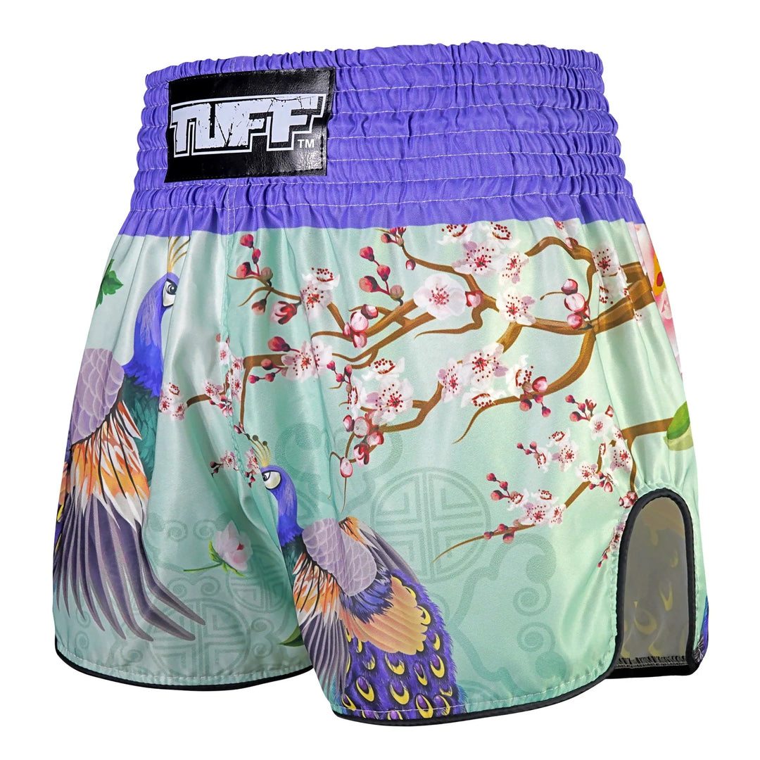 Shorts de Muay Thai Tuff High Cut Retro "Yugana Kujaku" The Elegance Peacock