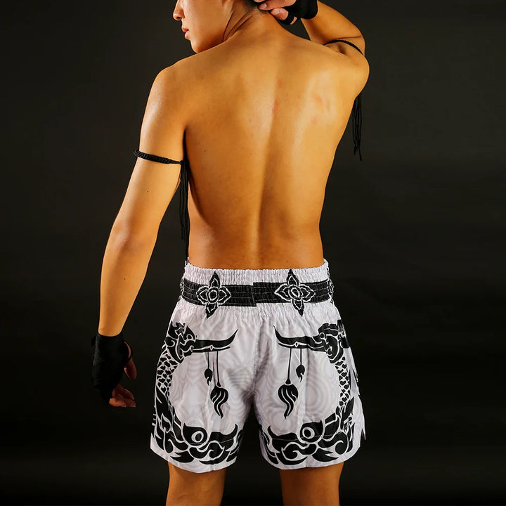 Shorts de Muay Thai Tuff The Great Hongsa Blanco