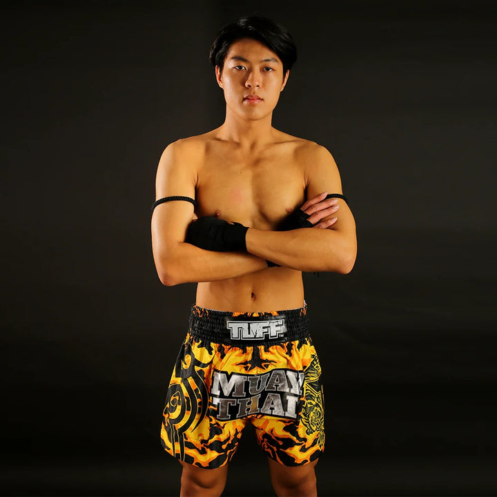 Shorts de Muay Thai Tuff Camuflado Amarillo