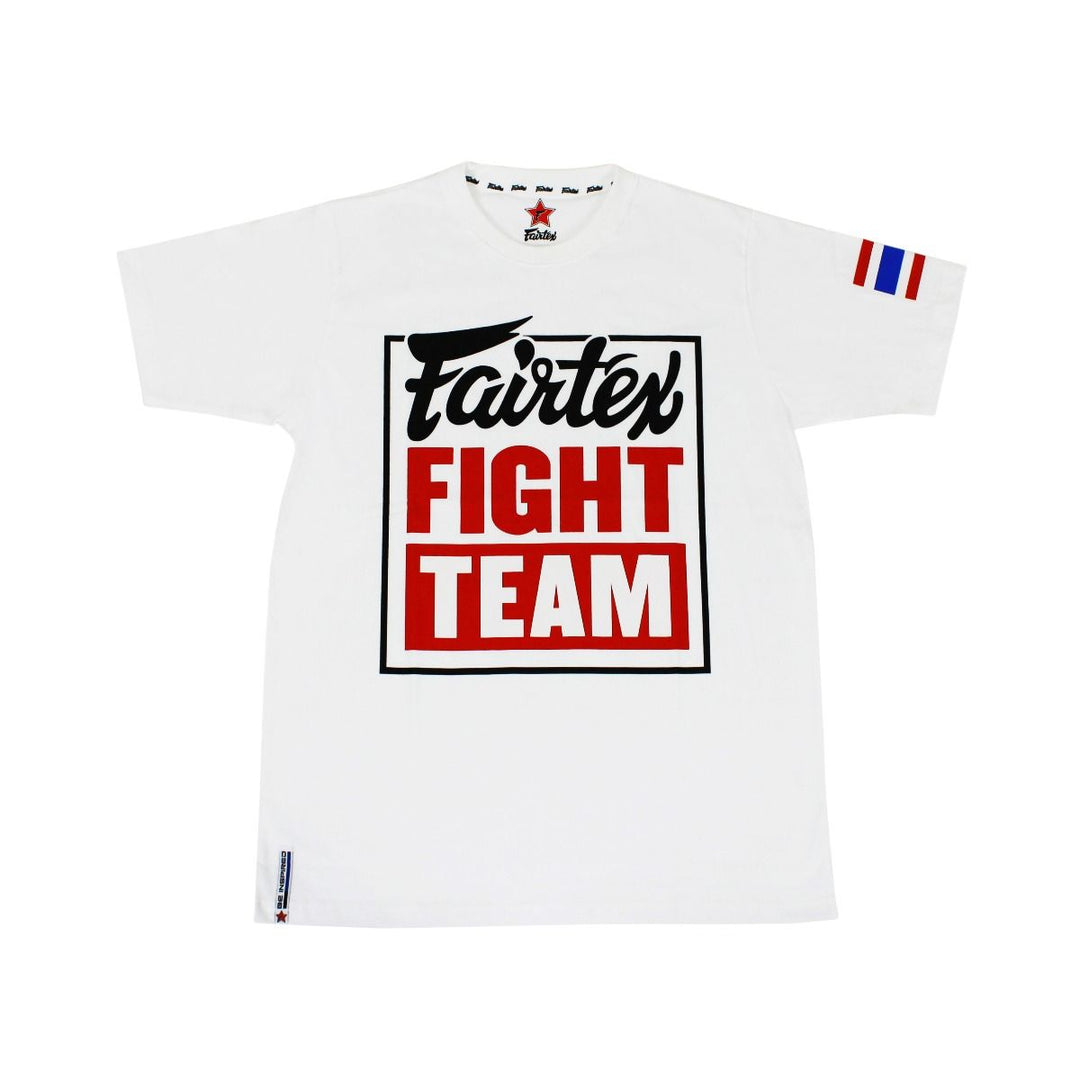 Polo Fairtex Fight Team TST51 Blanco/Rojo - 100% Algodón