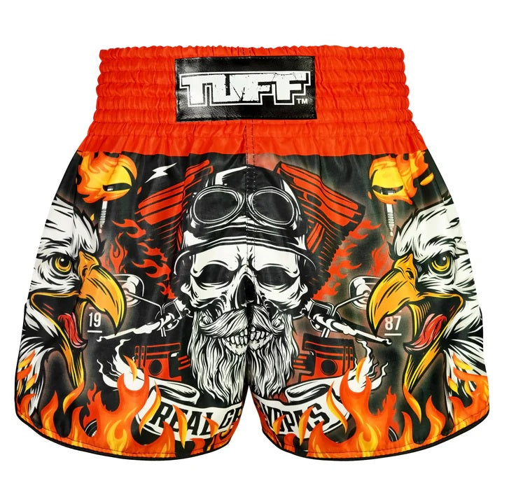 Shorts de Muay Thai Tuff High Cut Retro GrayBeard and The Eagle