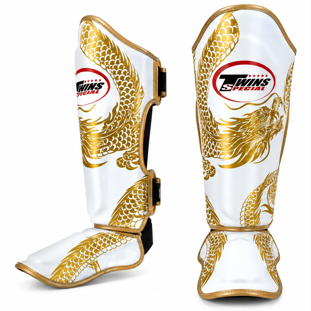 Canilleras de Muay Thai Twins Special Dragon 49 FSGL10-49 - 100% Cuero