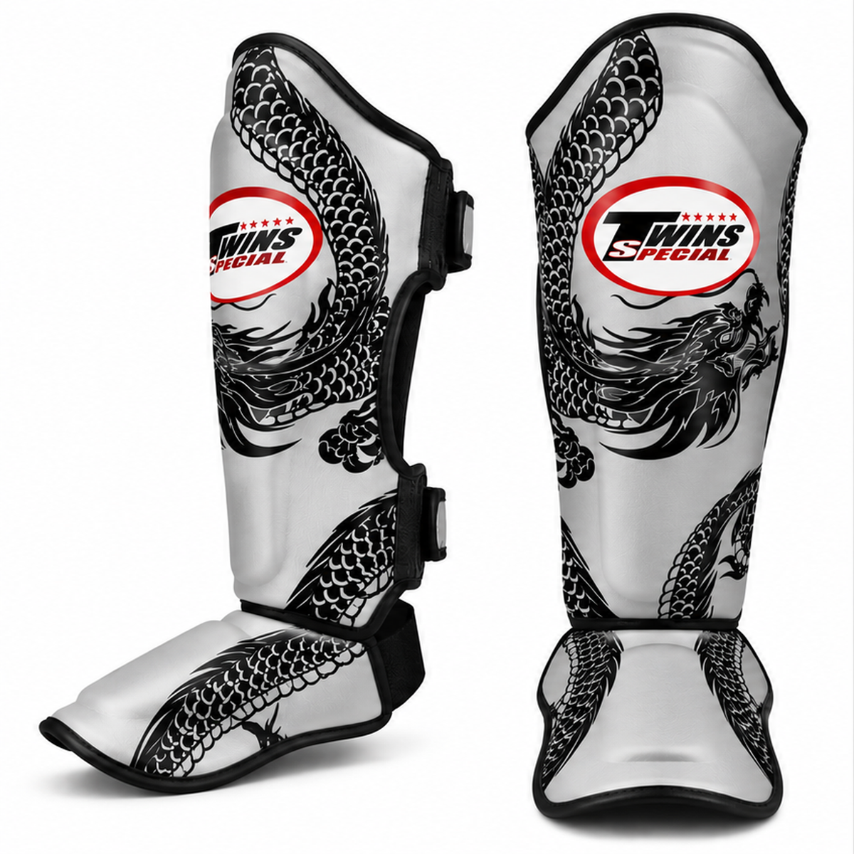 Canilleras de Muay Thai Twins Special Dragon 49 FSGL10-49 - 100% Cuero